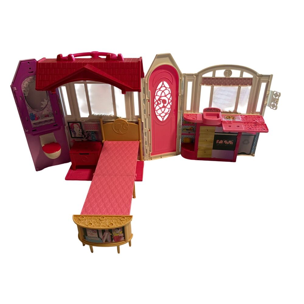 Mattel Barbie Portable Glam Getaway Dollhouse Lot Bundle